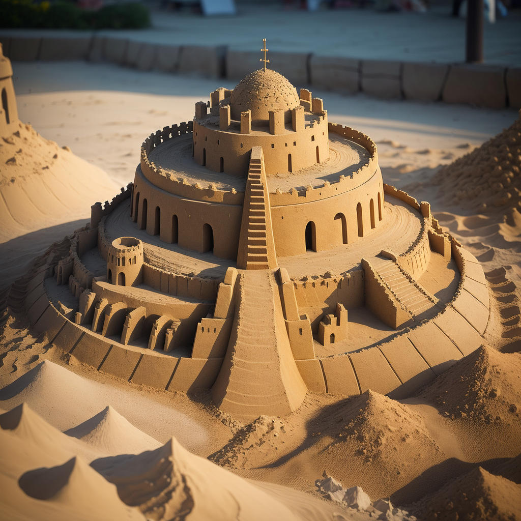 00007-639716000-a (sandsculpturecd, sand) fort, building model, (solo_1.2), standing in sandbeach, , no humans, high quality, masterpiece, reali.png